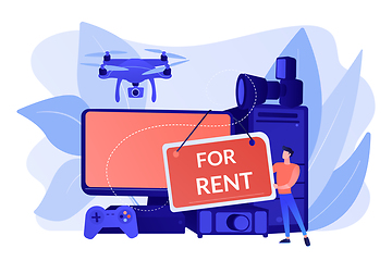 Image showing Renting electronic device concept vector illustration.