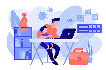 Image showing Remote worker concept vector illustration