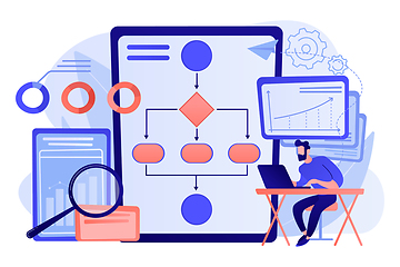 Image showing Business process automation BPA concept vector illustration.