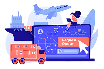 Image showing Freight quote request concept vector illustration