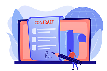 Image showing Electronic contract concept vector illustration