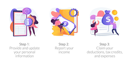 Image showing Tax accounting process flowchart vector concept metaphors