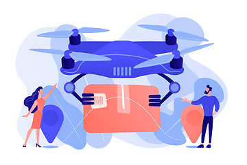 Image showing Drone delivery concept vector illustration.
