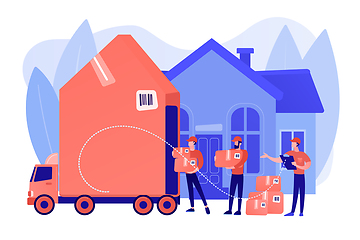 Image showing Moving house services concept vector illustration.