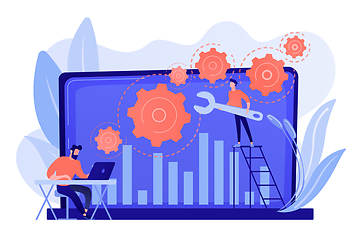 Image showing Computer troubleshooting concept vector illustration.