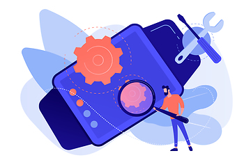 Image showing Mobile device repair concept vector illustration.