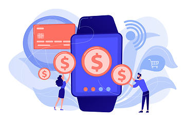 Image showing Smartwatch payment concept vector illustration.