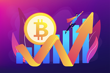 Image showing Cryptocurrency makes comeback concept vector illustration