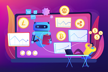 Image showing Crypto trading bot concept vector illustration