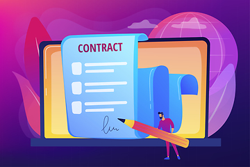 Image showing Electronic contract concept vector illustration