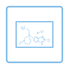 Image showing Icon of chemistry formula on classroom blackboard