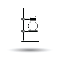 Image showing Icon of chemistry flask griped in stand