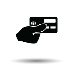 Image showing Hand holding credit card icon