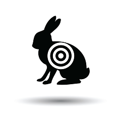 Image showing Hare silhouette with target  icon