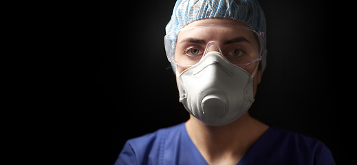 Image showing doctor in goggles and protective face mask