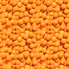 Image showing Pattern made from bunch of oranges. Top view, flat design. Healthy food.