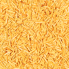 Image showing Pattern made from fried potato. Top view, flat design. Fast food.