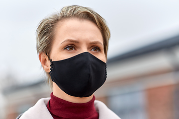 Image showing woman wearing protective reusable barrier mask