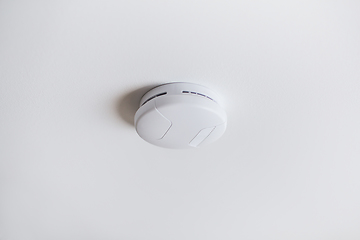 Image showing smoke alarm, sensor or detector on white ceiling