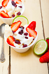 Image showing fruit and yogurt salad healthy breakfast