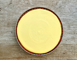 Image showing lemon tart on wooden table