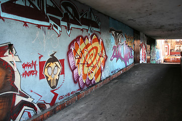 Image showing Urban graffiti wall