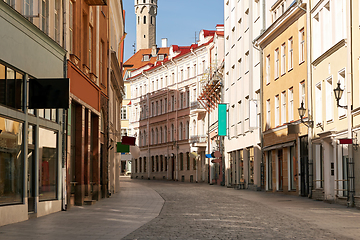 Image showing empty street of Tallinn city old town