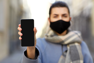 Image showing woman wearing protective reusable barrier mask