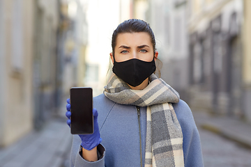 Image showing woman wearing protective reusable barrier mask