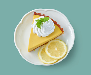 Image showing slice of lemon tart