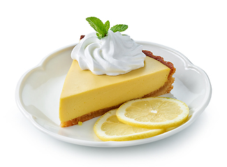 Image showing slice of lemon tart