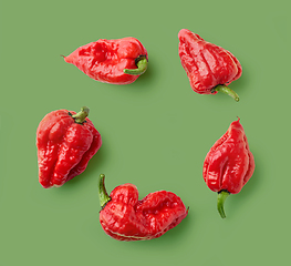 Image showing hot red ghost peppers