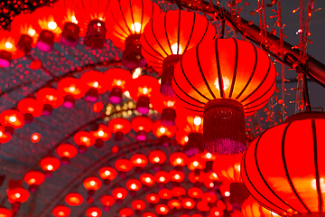 Image showing Red chinese lantern at night