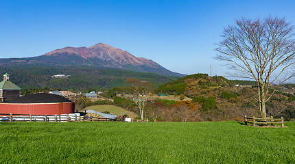 Image showing Beautiful landscape with mount Kirishima