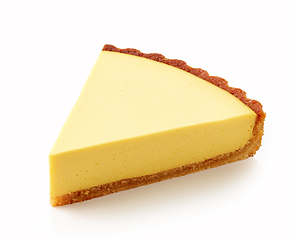 Image showing slice of fresh vegan mango cake