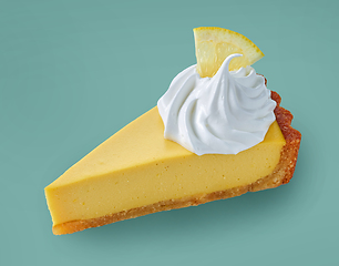 Image showing slice of lemon tart