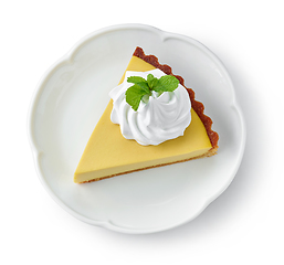Image showing slice of lemon tart