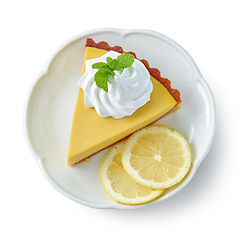 Image showing slice of lemon tart