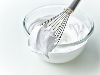 Image showing bowl of whipped egg whites cream