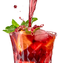 Image showing glass of splashing sangria