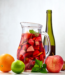 Image showing sangria jug and ingredients