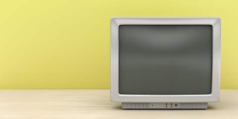 Image showing Gray retro tv