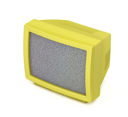 Image showing Yellow retro tv
