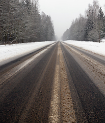 Image showing Snow drifts in winter