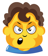 Image showing Student with curly brown hair is cranky illustration vector on w