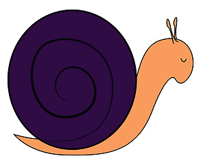 Image showing Sleeping snail vector or color illustration