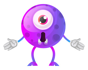 Image showing Purple monster wondering what happened illustration vector on wh