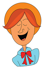 Image showing A boy with yellow hat vector or color illustration