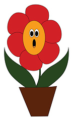 Image showing A little red flower vector or color illustration