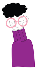 Image showing Boy wearing purple sweater and glasses vector illustration 